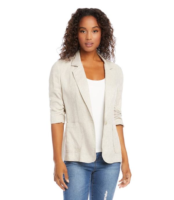 Petite Size Ruched Sleeve Jacket - Image 2