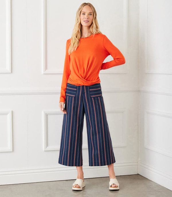 Long Sleeve Drape Front Top - Image 2