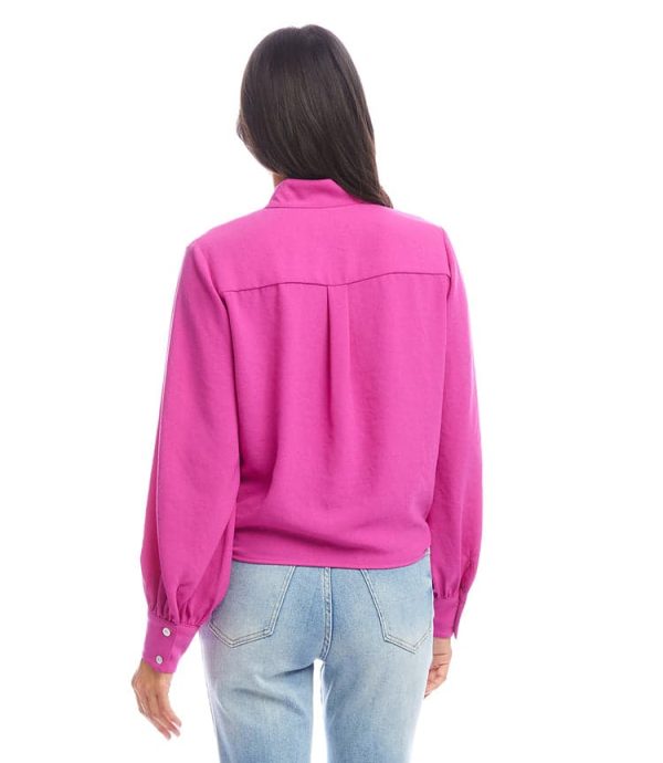 Long Sleeve Tie-Front Top - Image 3