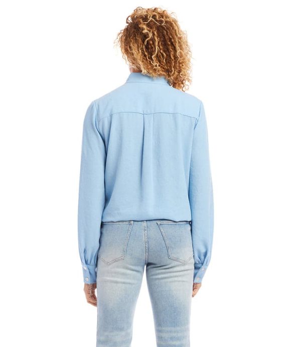 Long Sleeve Tie-Front Top - Image 4