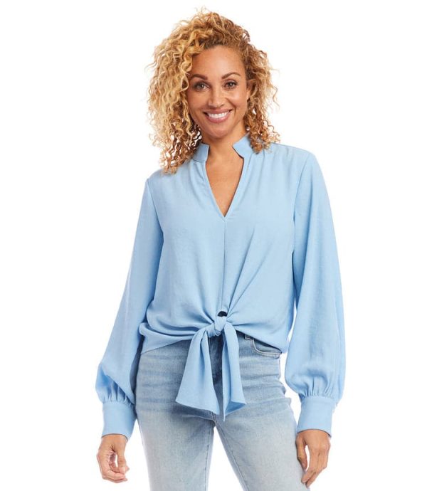 Long Sleeve Tie-Front Top - Image 5