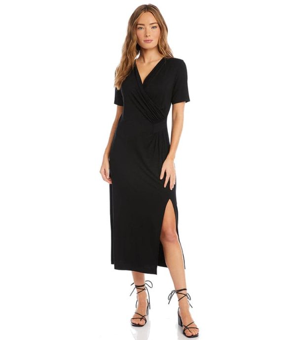 Faux Wrap Midi Dress - Image 3