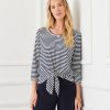 3/4 Sleeve Tie Front Top