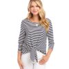 3/4 Sleeve Tie Front Top - Image 3