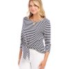 3/4 Sleeve Tie Front Top - Image 4