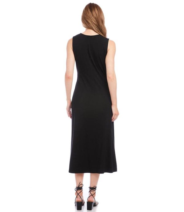 Sleeveless Faux Wrap Midi Dress - Image 5