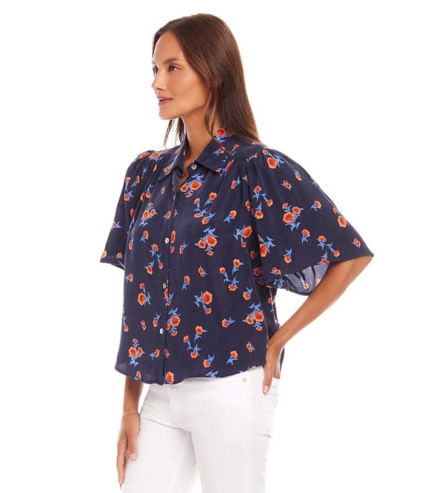 Shirred Button Up Blouse - Image 3