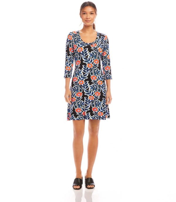 3/4 Sleeve A-Line Dress - Image 2