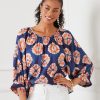 Blouson Sleeve Peasant Top