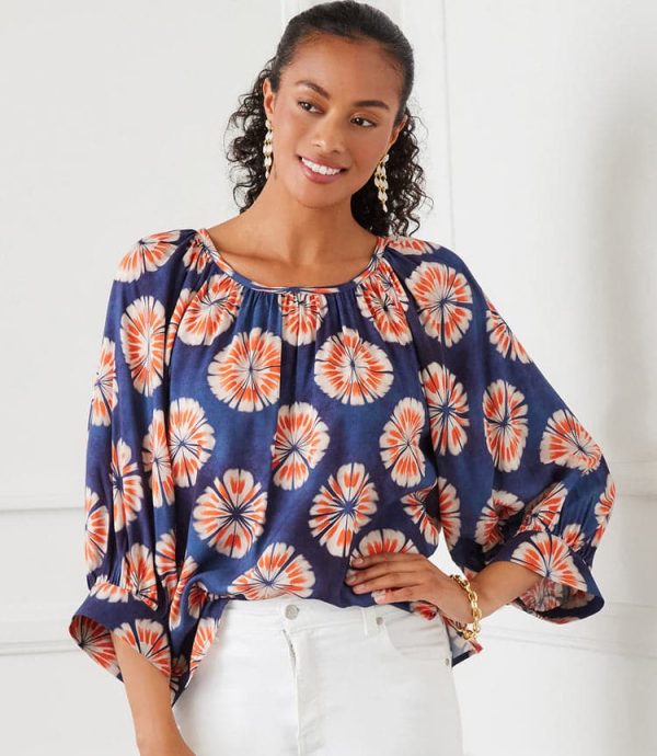 Blouson Sleeve Peasant Top