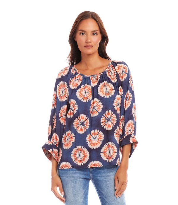 Blouson Sleeve Peasant Top - Image 2