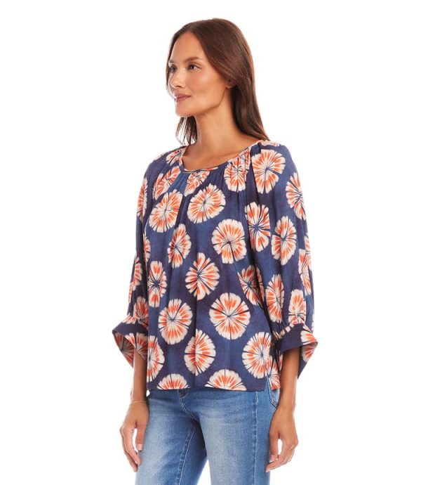 Blouson Sleeve Peasant Top - Image 3