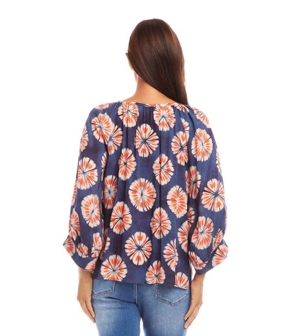 Blouson Sleeve Peasant Top - Image 4
