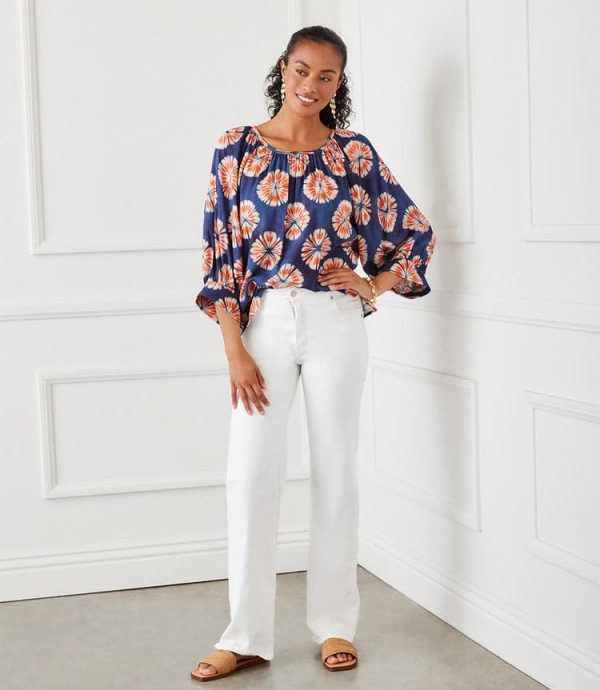 Blouson Sleeve Peasant Top - Image 5