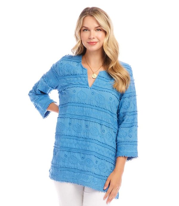 3/4 Sleeve Embroidered Tunic - Image 2