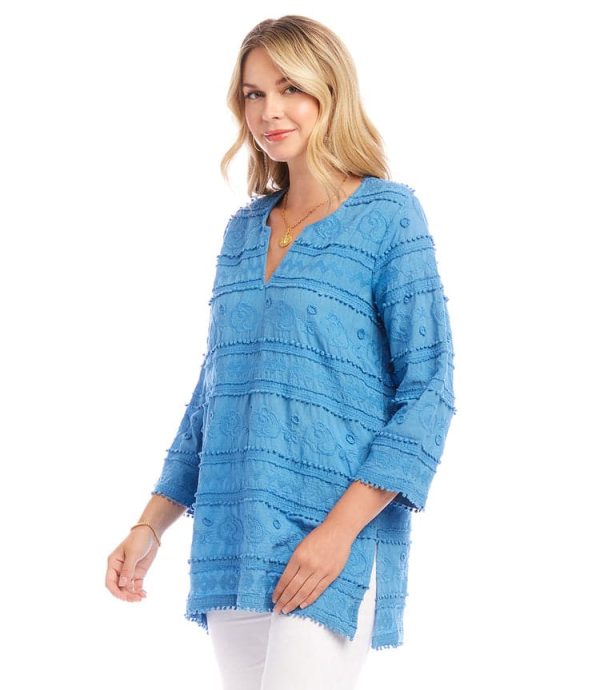 3/4 Sleeve Embroidered Tunic - Image 3