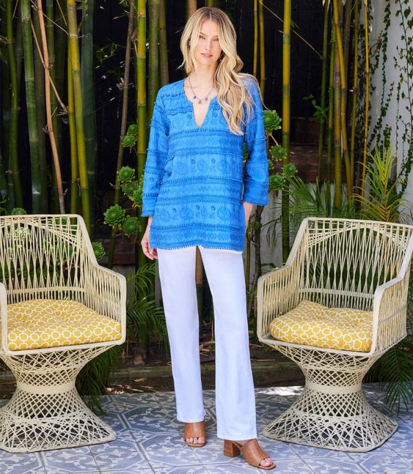 3/4 Sleeve Embroidered Tunic - Image 5