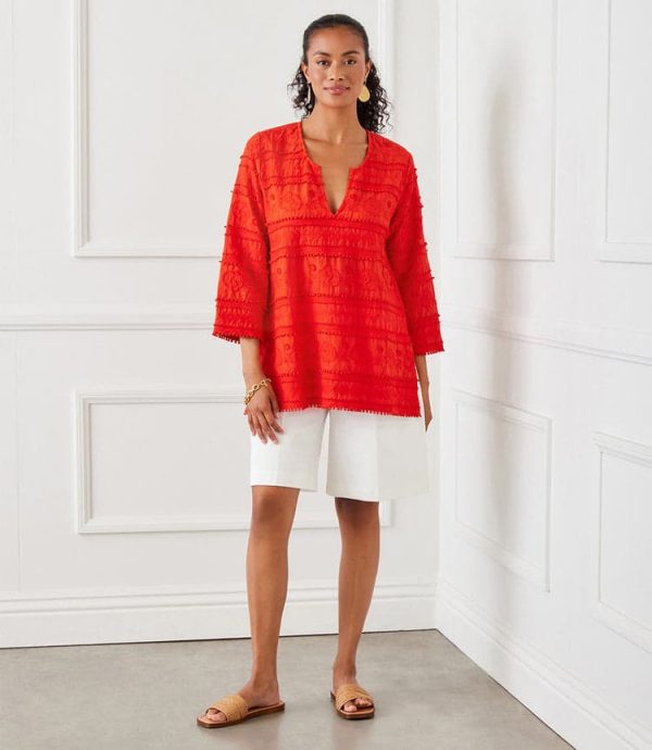 3/4 Sleeve Embroidered Tunic - Image 2