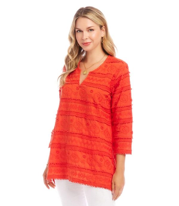3/4 Sleeve Embroidered Tunic - Image 4
