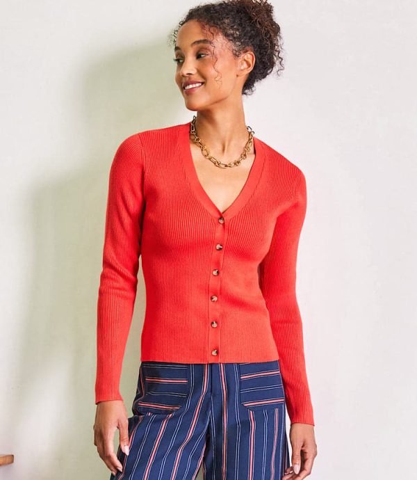 Ribbed Cardigan Sweater