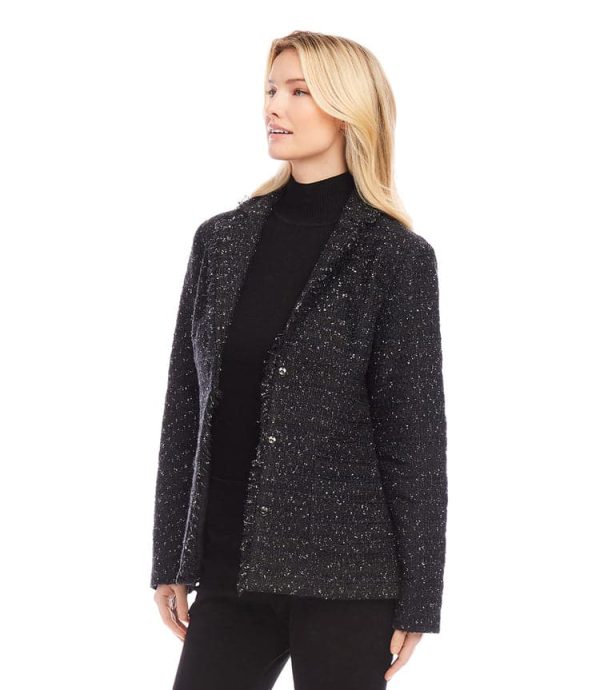 Fringed Tweed Blazer - Image 3