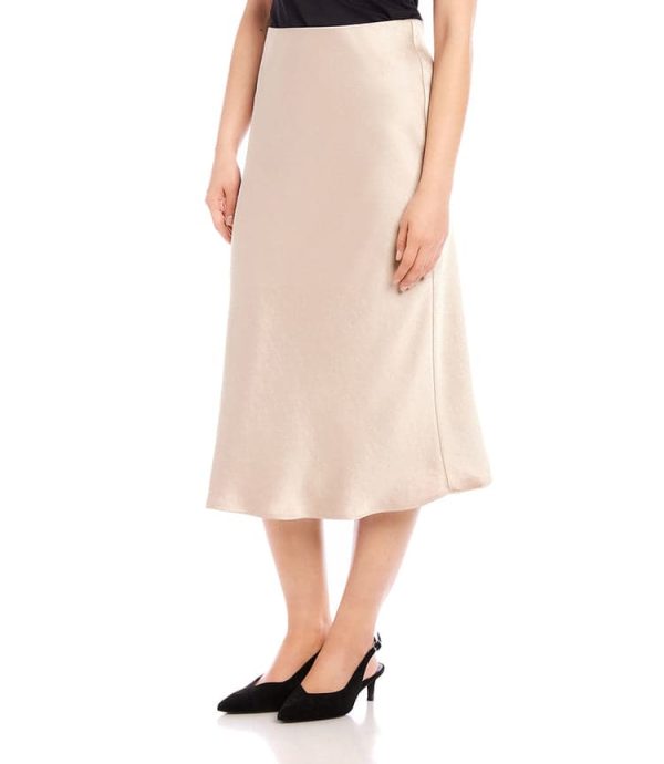 Satin Bias Cut Midi Skirt - Image 4