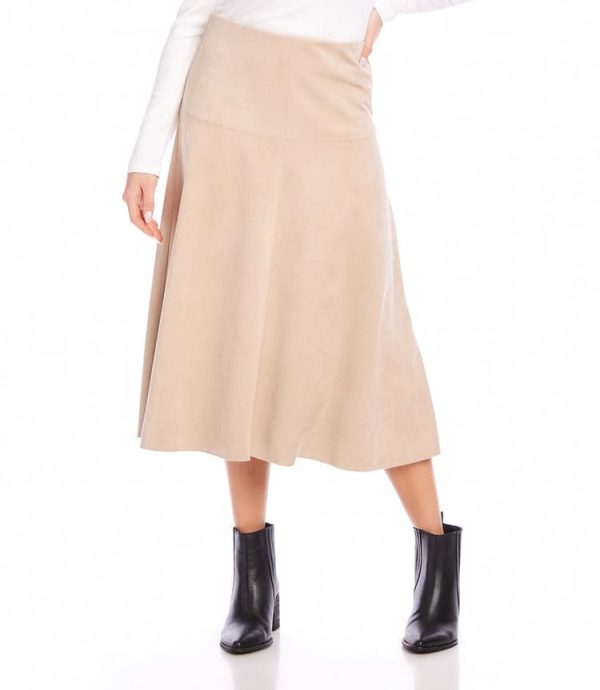 Faux Suede Midi Skirt - Image 2