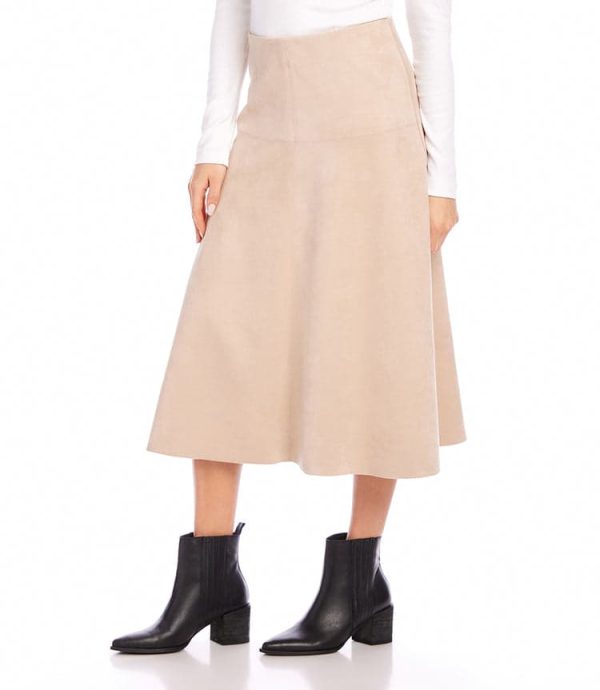 Faux Suede Midi Skirt - Image 3