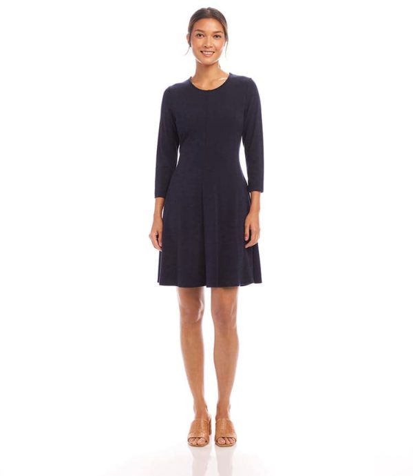 3/4 Sleeve Fit & Flare Dress - Image 2