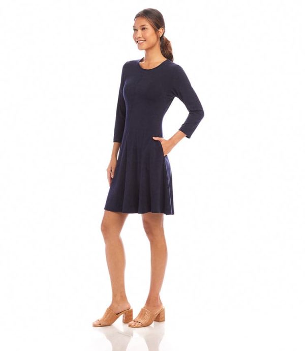 3/4 Sleeve Fit & Flare Dress - Image 3