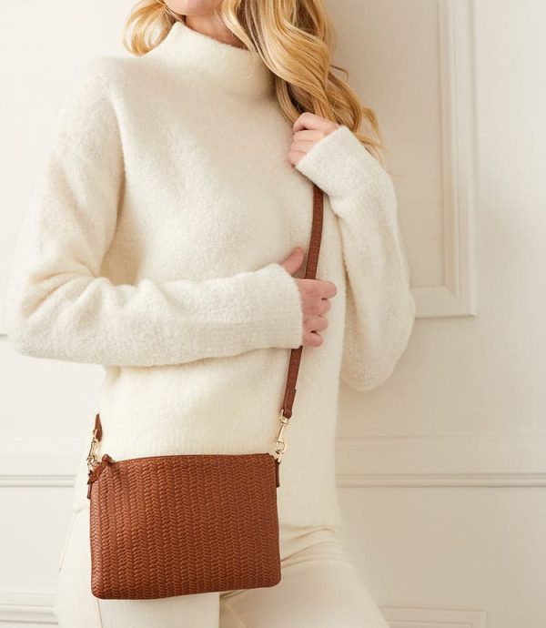 Embossed Leather Crossbody Bag - Image 3